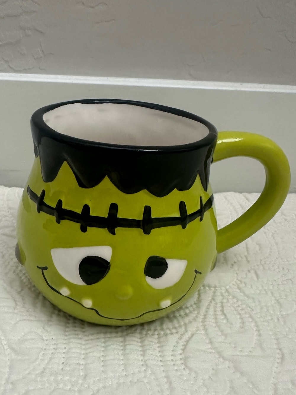 Frankenstein Halloween Ceramic Mug Green Spooky Goth Coffee Cup - Picture 2 of 6